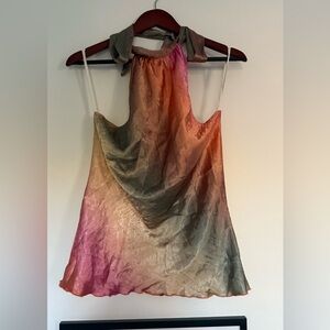 Y2K ombré satin halter Top